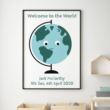 Welcome To The World New Baby Nursery Print, 3 of 4