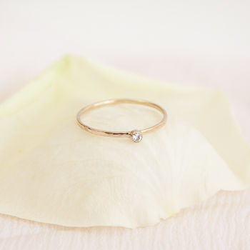 Bimini Ring // Tiny Diamond And Gold Stacking Ring, 4 of 6