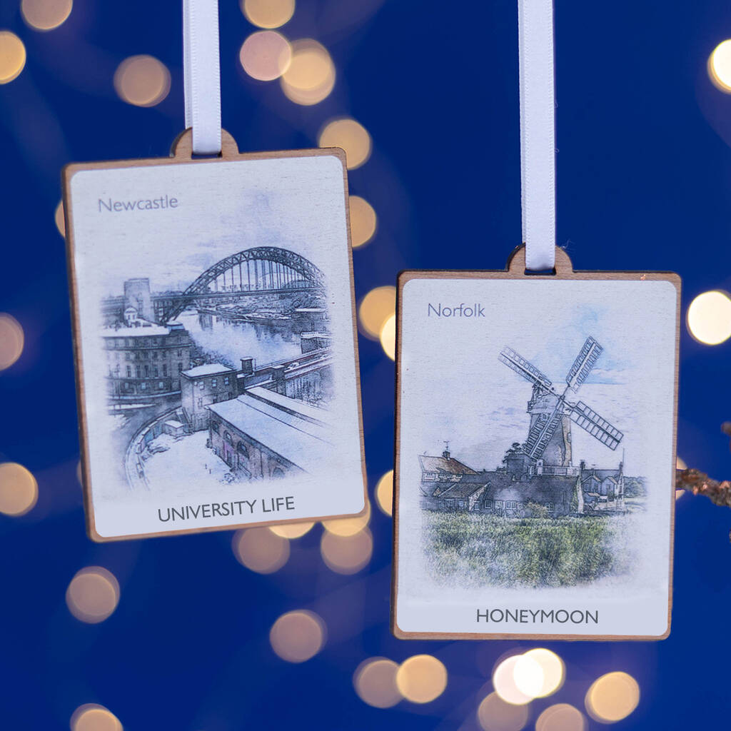Personalised Favourite Places Christmas Decoration, 1 of 2