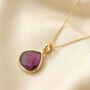 Pink Tourmaline October Birthstone Gold Plated Necklace, thumbnail 1 of 4