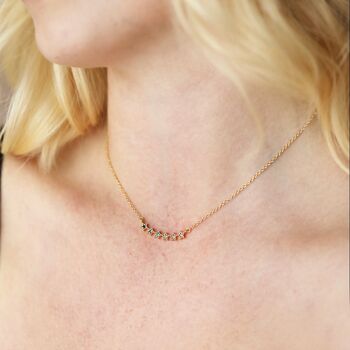 Ombre Crystal Star Bar Necklace In Gold, 2 of 9