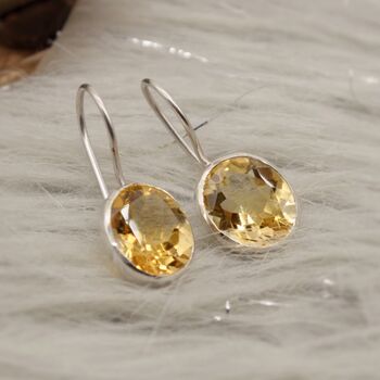 Citrine Earrings: Silver Or Gold Dangle Drop, November Birthstone, 5 of 10