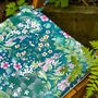 Water Resistant Garden Chair Seat Pads Cottage Teal, thumbnail 4 of 6