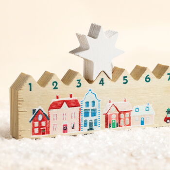 Personalised Festive Town Wooden Christmas Advent Countdown, 2 of 2