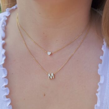 Layered Letter Heart Necklace, 4 of 6