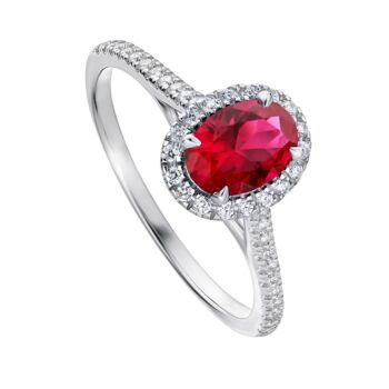 Rosalind Created Ruby And Lab Grown Diamond Ring, 4 of 12