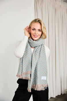 Winter Scarf Woven Duck Egg, 3 of 6