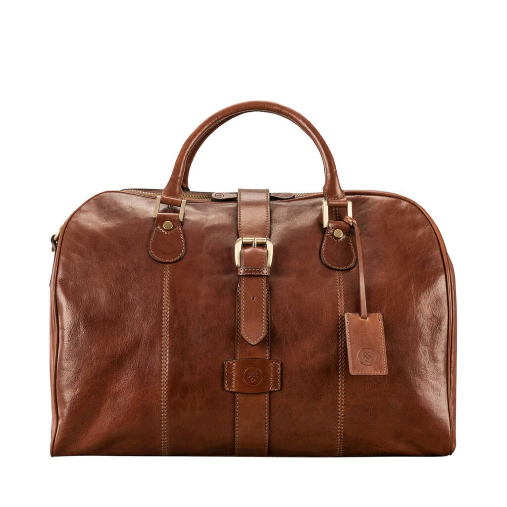 Personalised Leather Weekend Bag With Buckle 'farini' By Maxwell Scott ...