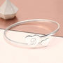 Personalised Sterling Silver Double Heart Bangle, thumbnail 1 of 4