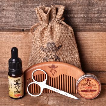 Beard Grooming Kit. Oil, Wax, Comb, Scissors, 3 of 9