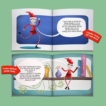 Personalised Christmas Naughty Elf Book, 4 of 10