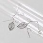 Sterling Silver Leaf Threader Earrings, thumbnail 2 of 4