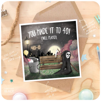 Funny 40th Birthday Greeting Card Husband Wife Friend Sister Brother 40 Dark Sarcastic Cheeky Humour, 3 of 6