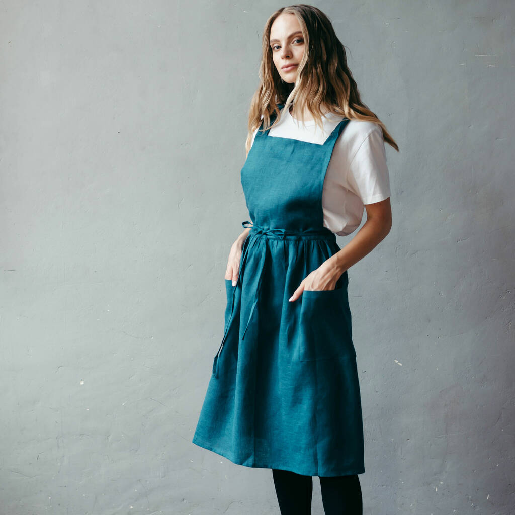 Crossover Linen Pinafore Apron, 1 of 12