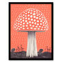 Fairy Fungi Toadstool Fly Agaric Coral Wall Art Print, thumbnail 5 of 6