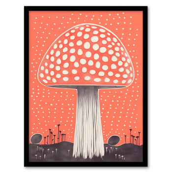 Fairy Fungi Toadstool Fly Agaric Coral Wall Art Print, 5 of 6