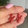 ‘You Are My Lobster’ Enamel Lobster Charm Hoop Earrings, thumbnail 2 of 4