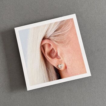 Sterling Silver Heart Paw Stud Earrings With Original Haiku Poem, 2 of 8