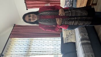 Ajrakh Print Mashru Cotton Silk Scarf, Indian Print, 4 of 12