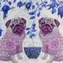 Chinoiserie Pug Lampshade On Cream, thumbnail 4 of 6
