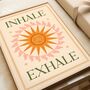 Inhale Exhale, Boho Yoga Quote Art Print Poster, thumbnail 2 of 4