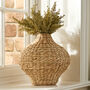 Natural Woven Bulrush Curved Vase, thumbnail 1 of 6