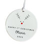 Personalised Happy First Christmas Ceramic Ornament Gift, thumbnail 2 of 7