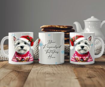 Personalised West Highland Terrier In Christmas Jumper Mug, 2 of 2