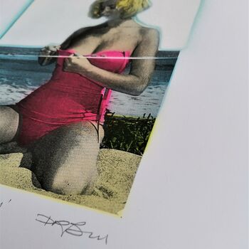 'Centrefold' Pin Up On Beach With Glitter And Metallic, 4 of 10