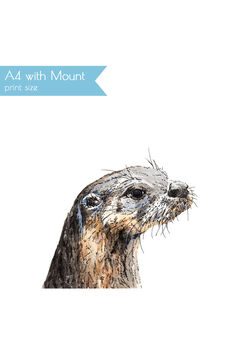 Sneaky Otter Illustration Print, 2 of 3