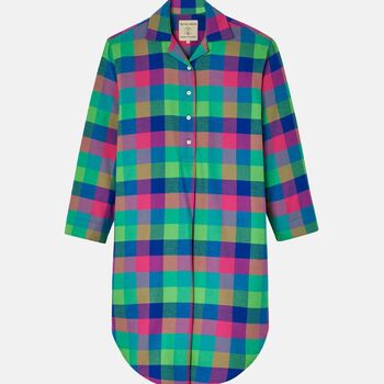 Women's Bright Shire Square Brushed Cotton Nightshirt, 2 of 2
