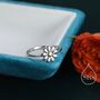Sterling Silver Adjustable Daisy Flower Ring, thumbnail 6 of 8
