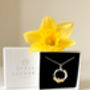 Sterling Silver And 18ct Gold Daffodil Pendant Necklace, thumbnail 4 of 7