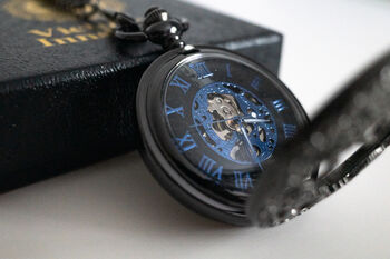 Steampunk Cog Pocket Watch Gunmetal; The Armstrong Two, 10 of 10