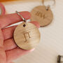 Monogram Personalised Wooden Keyring, thumbnail 5 of 5