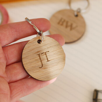 Monogram Personalised Wooden Keyring, 5 of 5