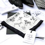 'Fashion Hounds' Dalmatian Print Silk Pocket Square, thumbnail 3 of 6