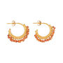 Orange Sapphire Beaded Hoop Earrings, thumbnail 3 of 3