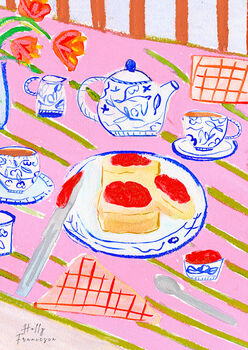 Afternoon Tea Art Print Cream Tea Watercolour Poster, 4 of 6