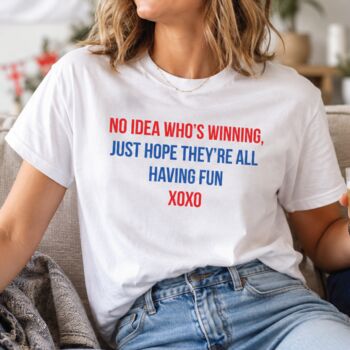 No Idea Who's Winning England Football Baby Tee T Shirt, 2 of 4