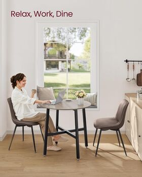 Industrial Round Kitchen Dining Table, 3 of 9