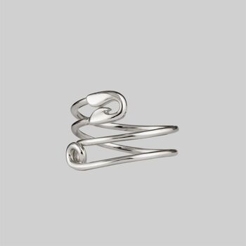 Safety Pin Wrap Ring Sterling Silver Or Gold Plated, 6 of 6