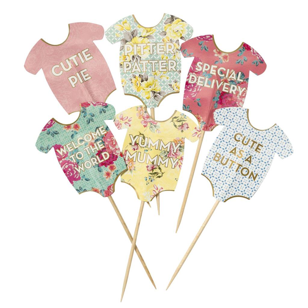 Baby Shower Cupcake Toppers Pack Of 24 By Bunting & Barrow