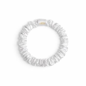 Silver Cloud Satin Skinny Scrunchies Five Pack, 5 of 7