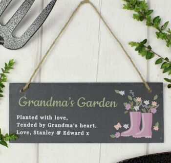 Personalised Floral Garden Slate Sign, 4 of 4