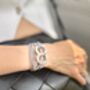 Personalised Taupe Leather Double Urn Bracelet For Ashes Memorial Keepsake Jewellery For Women And Pets, thumbnail 1 of 9