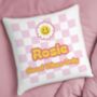 Personalised Daisy Checked Cushion, thumbnail 4 of 4