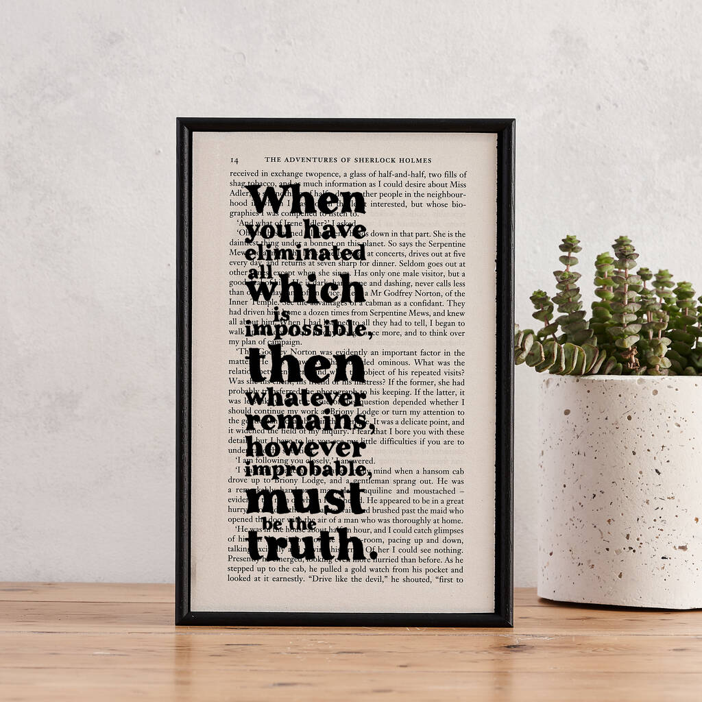Sherlock Holmes Quote Book Art, 1 of 5