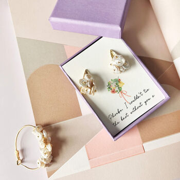 Keshi Pearl Cluster Stud Earrings In A Gift Box, 7 of 11