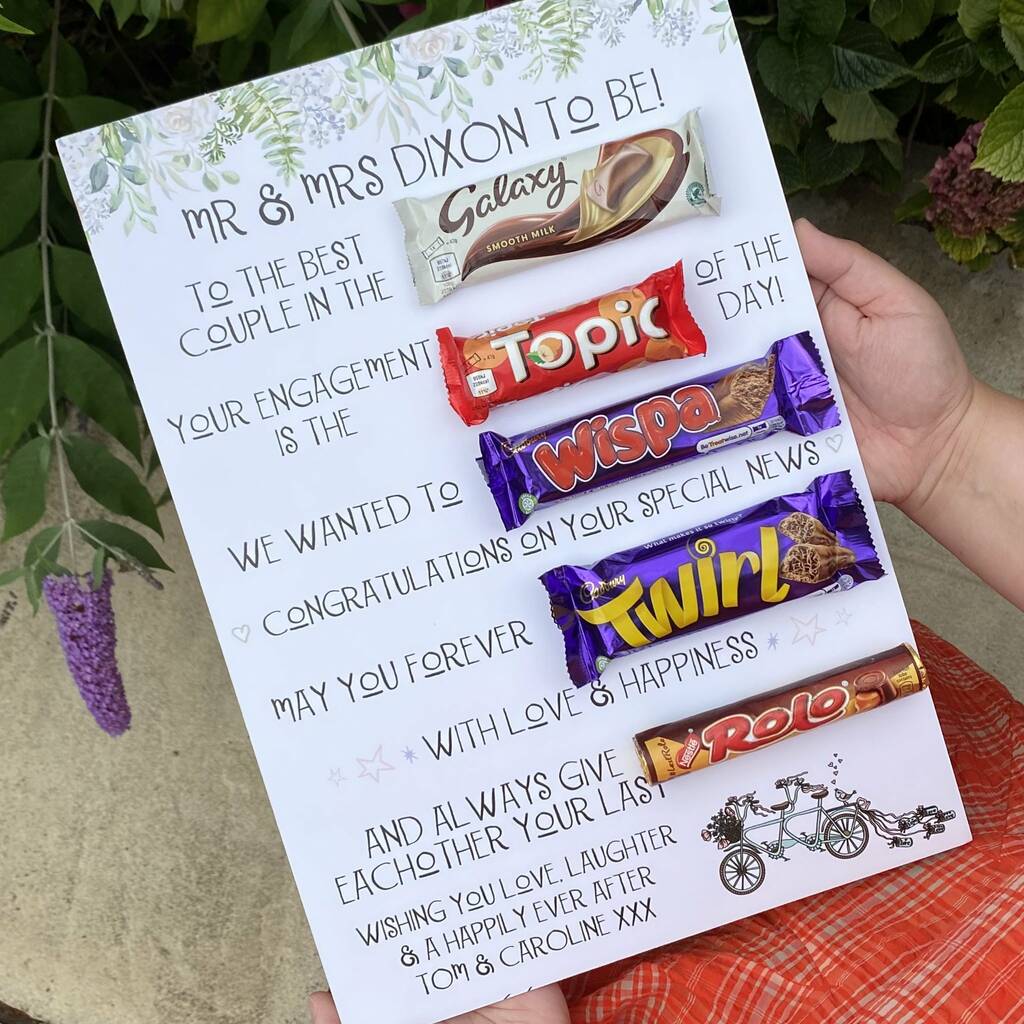 Personalised Engagement Chocolate Board By La De Da! Living